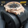 Đồng hồ Royal Oak Selfwinding mặt số đen dây da 15510OR