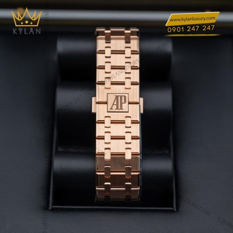 Đồng hồ Royal Oak Selfwinding vàng hồng mặt số đen 15510OR