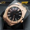 Đồng hồ Royal Oak Selfwinding mặt số đen dây da 15510OR