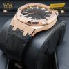 Đồng hồ Royal Oak Selfwinding mặt số đen dây da 15510OR