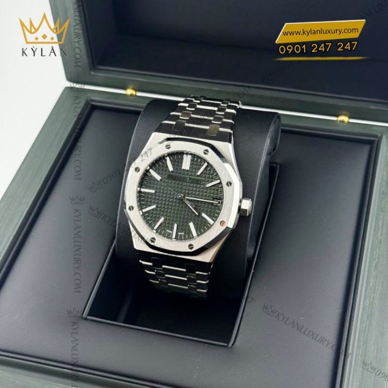 Đồng hồ Royal Oak Selfwinding mặt số xanh khaki 15510ST