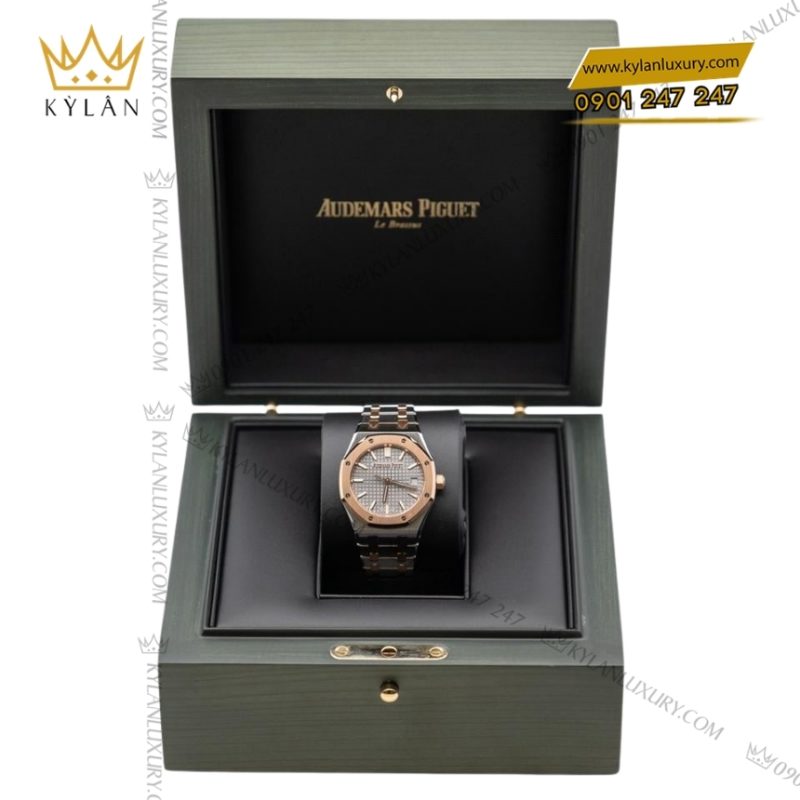 Đồng hồ Royal Oak two tone mặt số xám 77450SR