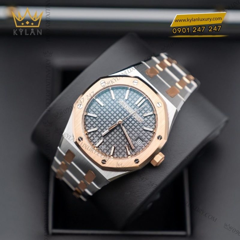 Đồng hồ Royal Oak two tone mặt số xám 77450SR
