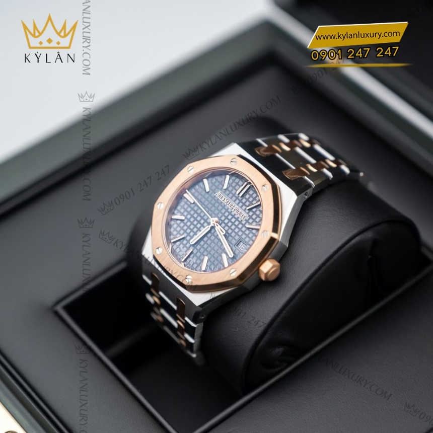 Kỳ Lân Luxury royal oak two tone mat so xam 77450sr oo 1361sr 03 12 Đồng hồ Royal Oak two tone mặt số xám 77450SR