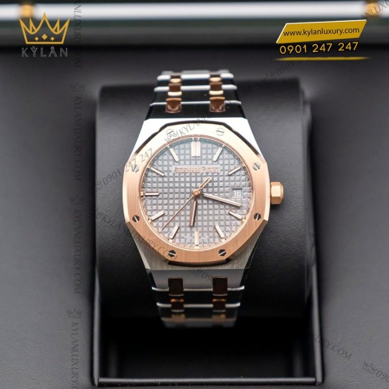 Đồng hồ Royal Oak two tone mặt số xám 77450SR