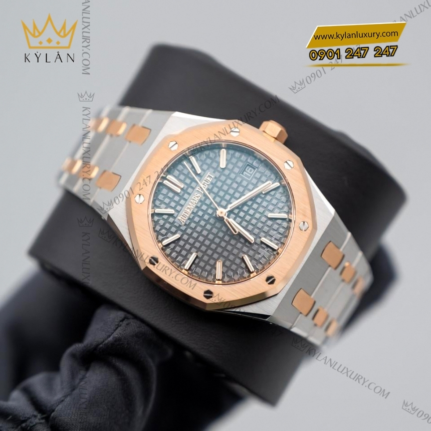 Kỳ Lân Luxury royal oak two tone mat so xam 77450sr oo 1361sr 03 3 Đồng hồ Royal Oak two tone mặt số xám 77450SR