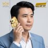 Điện thoại iPhone 17 Pro Max custom vàng Au750 bọc da cá sấu đính kim cương