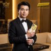 Điện thoại iPhone 17 Pro Max custom vàng Au750 bọc da cá sấu đính kim cương