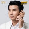 Điện thoại iPhone 17 Pro Max vàng hồng Au750 bọc da cá sấu đính kim cương