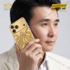 Điện thoại iPhone 18 Pro Max custom vàng Au750 đính kim cương họa tiết uốn lượn