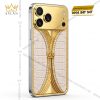 Điện thoại iPhone 18 Pro Max custom vàng Au750 đính kim cương và da cá sấu