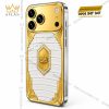 Điện thoại iPhone 18 Pro Max custom vàng Au750 đính kim cương và da cá sấu