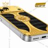 Điện thoại iPhone 18 Pro Max custom vàng Au750 đính kim cương và da cá sấu