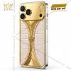 Điện thoại iPhone 18 Pro Max custom vàng Au750 đính kim cương và da cá sấu