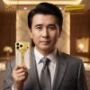 Điện thoại iPhone 18 Pro Max custom vàng Au750 đính kim cương và da cá sấu