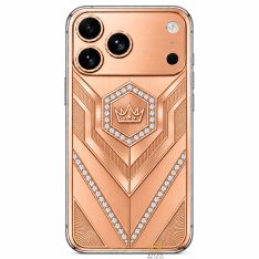 Điện thoại iPhone 18 Pro Max custom vàng hồng Au750 đính kim cương