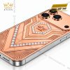 Điện thoại iPhone 18 Pro Max custom vàng hồng Au750 đính kim cương