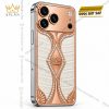 Điện thoại iPhone 18 Pro Max custom vàng hồng Au750 đính kim cương và da cá sấu