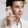 Điện thoại iPhone 18 Pro Max custom vàng hồng Au750 đính kim cương và da cá sấu