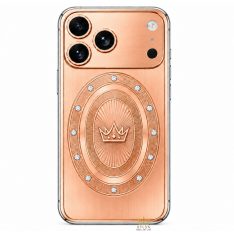 Điện thoại iPhone 18 Pro Max custom vàng Au750 đính 12 viên kim cương