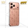 Điện thoại iPhone 17 Pro Max vàng hồng Au750 họa tiết nan quạt hình học
