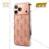 Điện thoại iPhone 17 Pro Max vàng hồng Au750 họa tiết nan quạt hình học