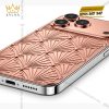 Điện thoại iPhone 17 Pro Max vàng hồng Au750 họa tiết nan quạt hình học
