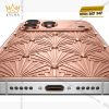 Điện thoại iPhone 17 Pro Max vàng hồng Au750 họa tiết nan quạt hình học