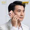 Điện thoại iPhone 17 Pro Max vàng hồng Au750 họa tiết nan quạt hình học