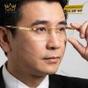 Mắt kính vàng Au750 đính kim cương