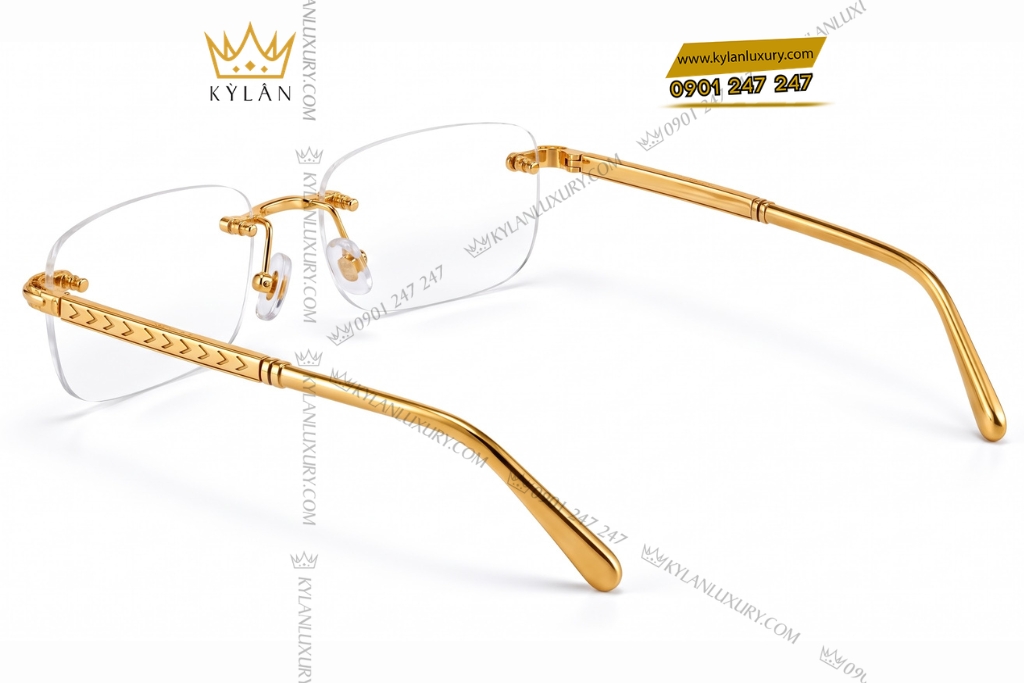 Kỳ Lân Luxury Mat kinh vang Au750 hoa tiet mui ten 3 Mắt kính vàng Au750 họa tiết mũi tên