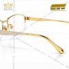 Mắt kính vàng Au750 nửa viền đính kim cương