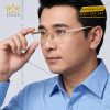 Mắt kính vàng Au750 nửa viền đính kim cương