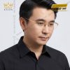 Mắt kính vàng Au750 nửa viền họa tiết rãnh chéo