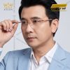 Mắt kính vàng hồng Au750 đính kim cương