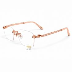 Mắt kính vàng hồng Au750 đính kim cương