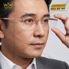 Mắt kính vàng hồng Au750 đính kim cương họa tiết đan chéo
