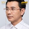 Mắt kính vàng hồng Au750 không viền đính kim cương