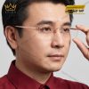 Mắt kính vàng hồng Au750 không viền đính kim cương