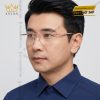 Mắt kính vàng hồng Au750 không viền đính kim cương