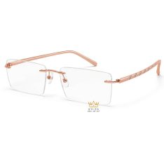 Mắt kính vàng hồng Au750 không viền đính kim cương