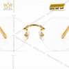 Mắt kính vàng hồng Au750 không viền tròng tròn đính kim cương