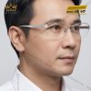 Mắt kính vàng trắng Au750 đính kim cương họa tiết năm ngôi sao