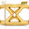 Mặt thắt lưng chữ X vàng Au750 đính kim cương