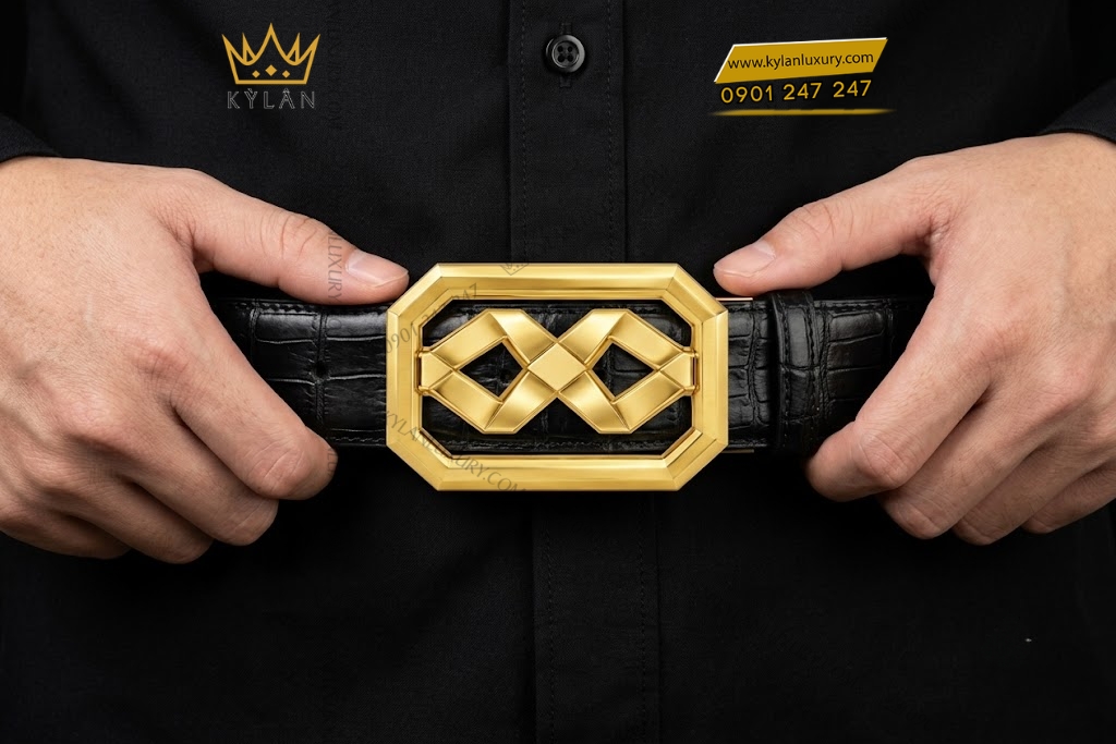 Mặt thắt lưng vàng Au750 bát giác họa tiết hình học đan xen 13 Kỳ Lân Luxury Mat that lung vang Au750 bat giac hoa tiet hinh hoc dan xen 10 Mặt thắt lưng vàng Au750 bát giác họa tiết hình học đan xen