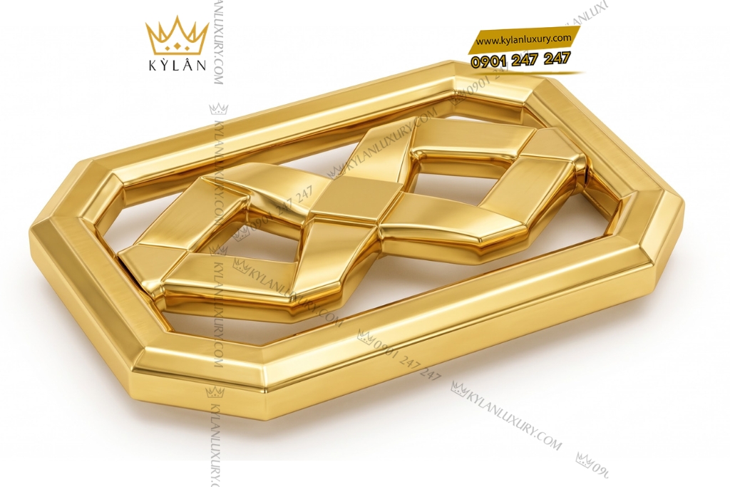 Mặt thắt lưng vàng Au750 bát giác họa tiết hình học đan xen 9 Kỳ Lân Luxury Mat that lung vang Au750 bat giac hoa tiet hinh hoc dan xen 4 Mặt thắt lưng vàng Au750 bát giác họa tiết hình học đan xen