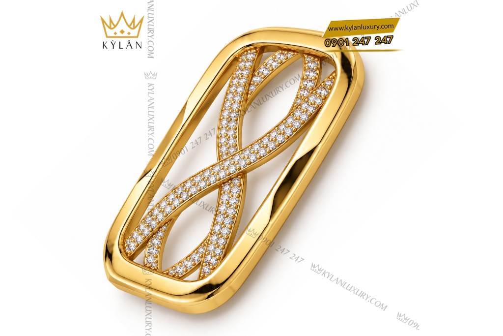 Kỳ Lân Luxury Mat that lung vang Au750 dinh kim cuong 3 Mặt thắt lưng vàng Au750 đính kim cương