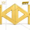 Mặt thắt lưng vàng Au750 hình học đính kim cương