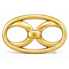 Mặt thắt lưng vàng Au750 khung oval hai vòng tròn