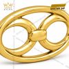 Mặt thắt lưng vàng Au750 khung oval hai vòng tròn